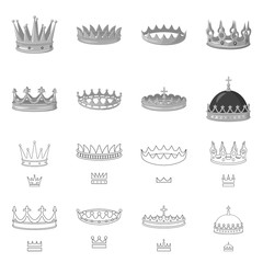 Isolated object of medieval and nobility icon. Set of medieval and monarchy stock symbol for web.
