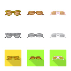 Vector illustration of glasses and sunglasses icon. Collection of glasses and accessory stock vector illustration.