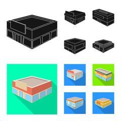 Isolated object of and urban icon. Collection of and house stock symbol for web.