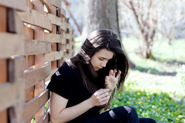 nice girl with a flower