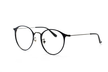 Image of modern fashionable spectacles isolated on white background, Eyewear, Glasses