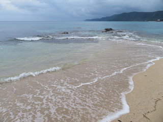 Sandy beach at Tebiro Beach in Amami Oshima in Kagoshima