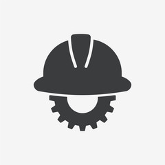 Safety Helmet Construction Flat Vector Icon