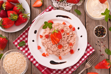 Strawberry risotto. 