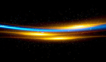 Fototapeta na wymiar Glow effect. Ribbon glint. Curved lines. Power energy. LED glare tape. Shining neon cosmic streaks. Magic design round whirl. Swirl trail effect. Smooth wave. Gentle arc. Light flow. Sci fi tech
