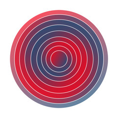 abstract graphic round target blue red white