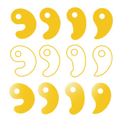 勾玉の種類（色々な形）のセット ベクターイラスト