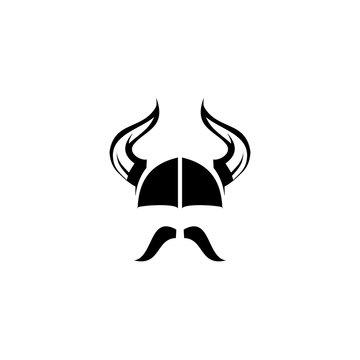 Viking helmet logo design vector template