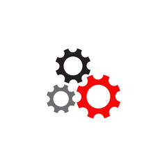 Industrial company logo design vector template with gear icon