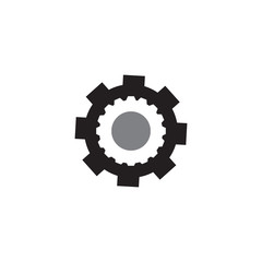 Industrial company logo design vector template with gear icon