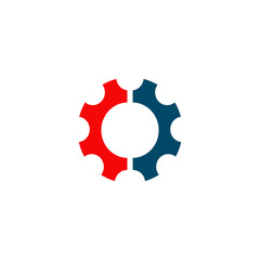 Industrial company logo design vector template with gear icon