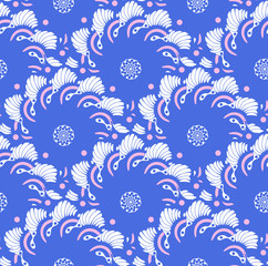 butterfly flower seamless scales wallpaper retro blue