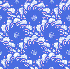 butterfly flower seamless scales wallpaper retro blue