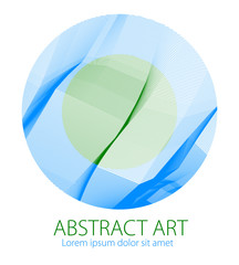 Beautiful art element, linear texture of surface or textile in a shape of circle. Vector abstract 3d perspective background for layouts, posters, banners, print and web. Cool and motional.