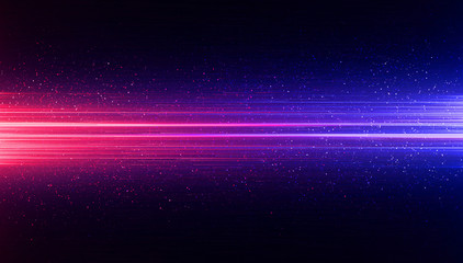 Obraz premium Led Light. Future tech. Shine dynamic scene. Neon flare. Colorful rays. .Magic moving fast lines. Sparkling studio. Hologram display. Mystic beam. Stylish fantasy space. Bright blurred waves.