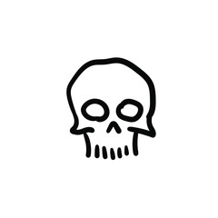 Hand drawn skull. Simple vector icon