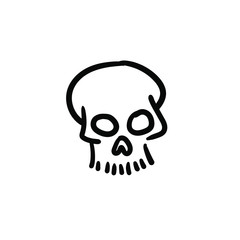 Hand drawn skull. Simple vector icon