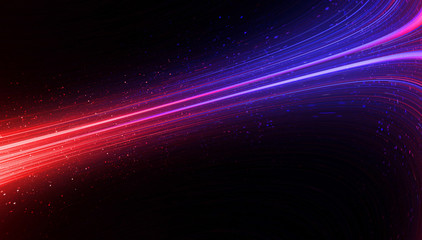 Led Light.  Future tech. Shine dynamic scene. Neon flare. Colorful rays. .Magic moving fast lines. Sparkling studio. Hologram display. Mystic beam. Stylish fantasy space. Bright blurred waves.