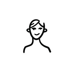 Hand drawn person. Simple vector icon