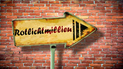 Fototapeta premium Schild 380 - Rotlichtmillieu