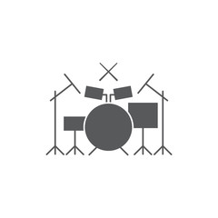 Drum kit vector icon isolated on white background