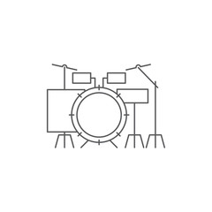 Drum kit vector icon isolated on white background