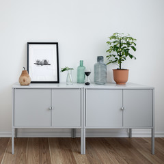 Interior with simple sideboard