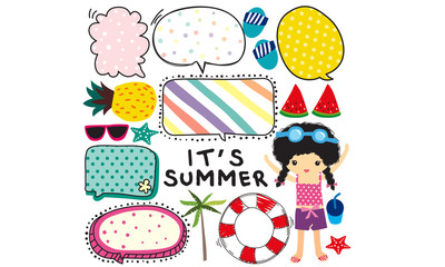 summer doodle vector