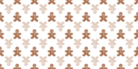 Vector Christmas brown cute cookie seamless