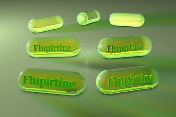 Flupirtine is a centrally-acting, non-opioid analgesic. It is used to treat acute, post-operative and chronic pain. Medical background. 3d illustration