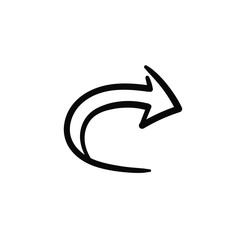 Hand drawn repost arrow. Simple vector icon