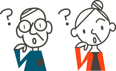 クエスチョンマーク　シニア男女