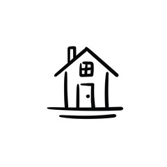 Hand drawn house. Simple vector icon