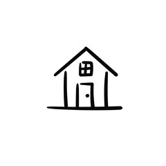 Hand drawn house. Simple vector icon