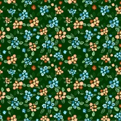 Abstract seamless pattern of cute hand painted flowers - 280361713