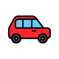 Editable outline icons of car transport in flat design.