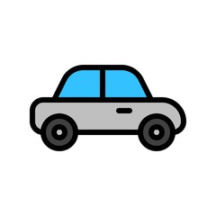 Fototapeta premium transport motor car editable stroke icons, flat design