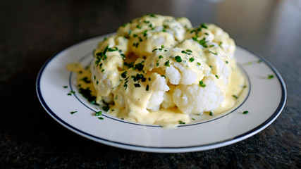 fresh cooked cauliflower is ready to eat
