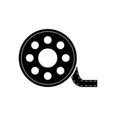 Film reel icon vector. Film reel design illustration. for Logo element and web icon