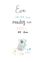 Hand drawn abstract pastel baby shower card with brush confetti