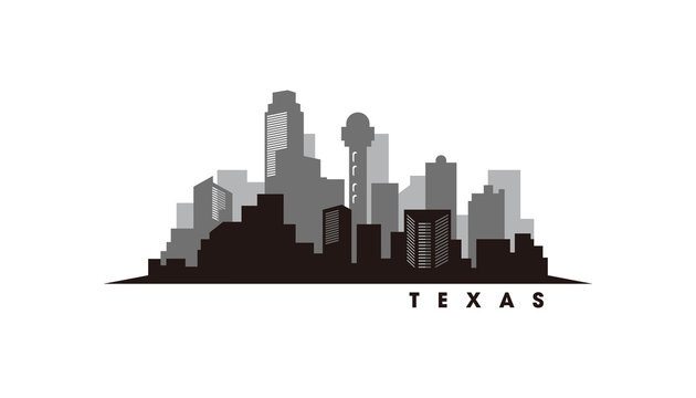 Austin Texas Skyline And Landmarks Silhouette Vector