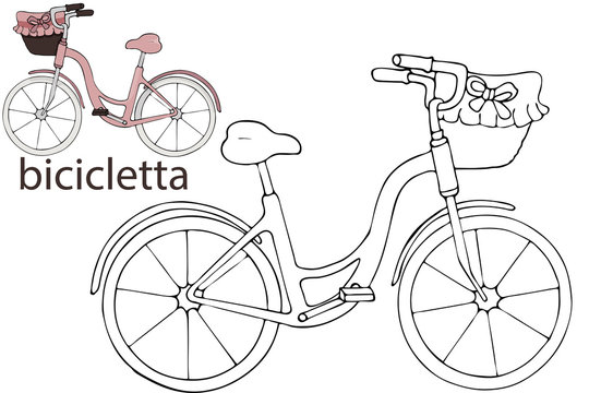 Vector image of a silhouette of a retro bike