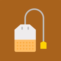 Obraz premium breakfast hot tea bag beverage flat design icon.