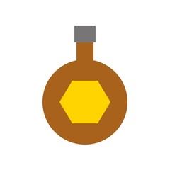 drink and beverage storage bottle with lid flat design icon.