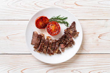 Grilled medium rare beef steak