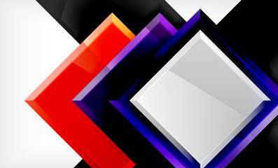 Bright colorful square shape blocks geometrical background