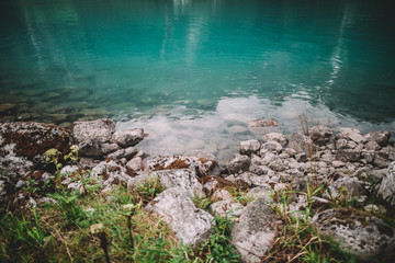 Clear water with rocks