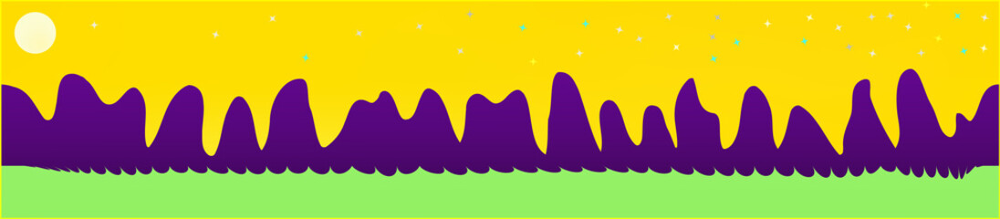 Yellow sky, and mountains landscape. 