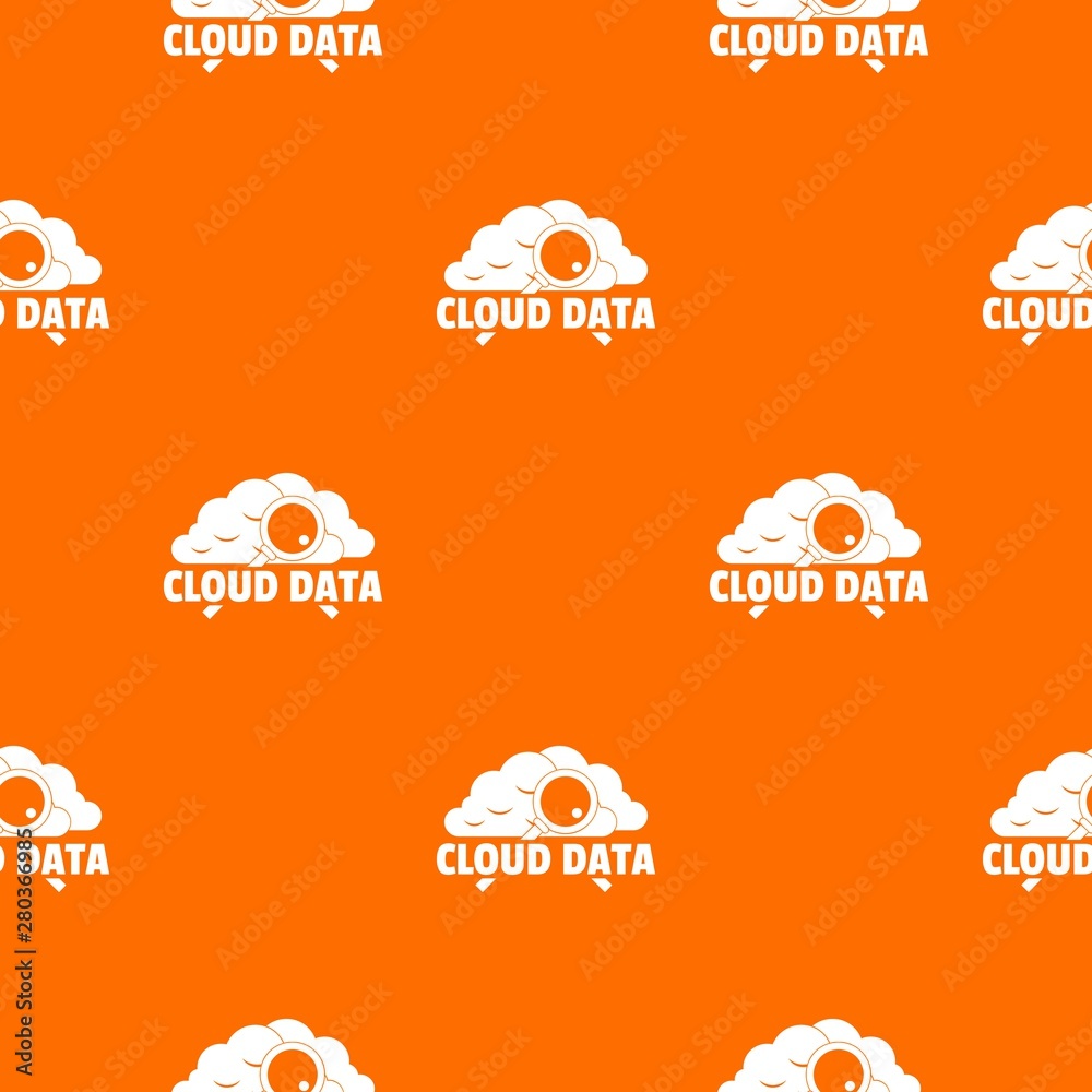 Poster cloud data pattern vector orange for any web design best