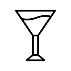 alcohol wine glass beverage editable outline icon.